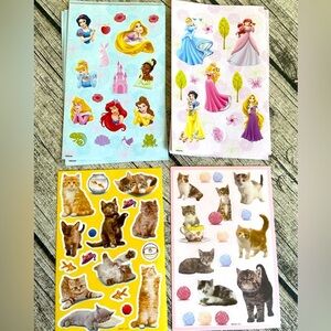Disney Princess lot of 137 stickers (106 Disney Princesses + 31 cute cats)